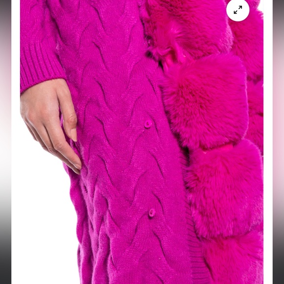 Akira Hot Pink Fur Coat/ Sweater cardigan - Picture 14 of 15